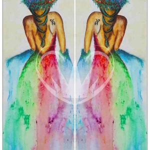 Rainbow Girl A3 Posh Chalk Deluxe Decoupage