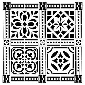 Posh Chalk Stencil Victorian Tile