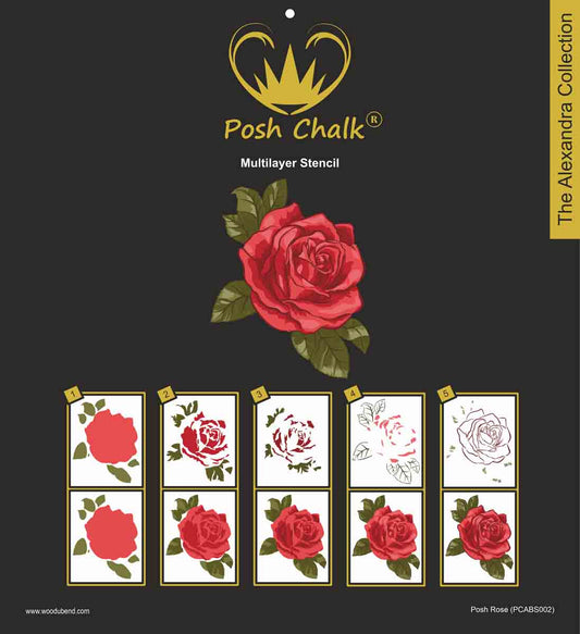 Posh Chalk Stencil Posh Rose by Alexandra