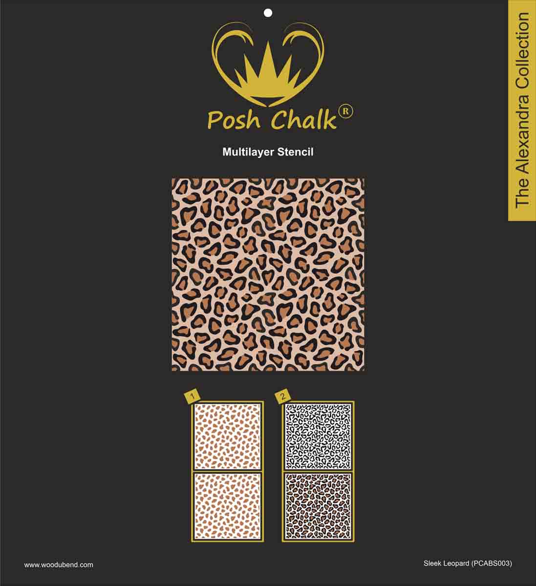 Posh Chalk Stencil Sleek Leopard by Alexandra