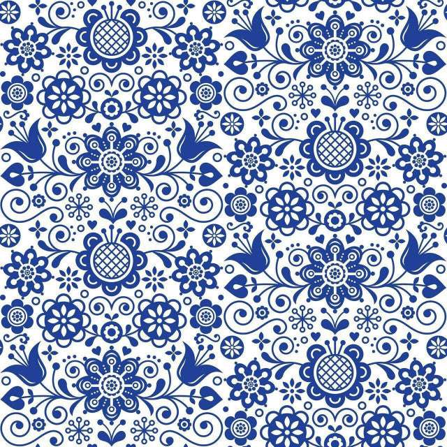 Blue Glass Ornate - Rice Decoupage Paper