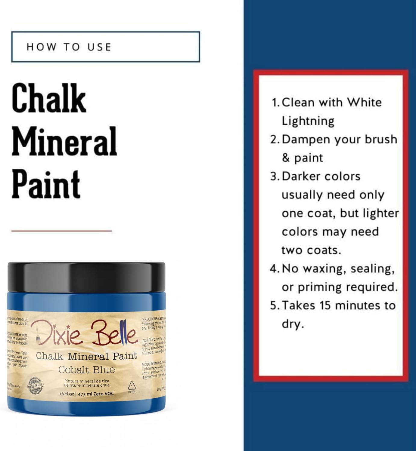 Cobalt Blue Chalk Mineral Paint