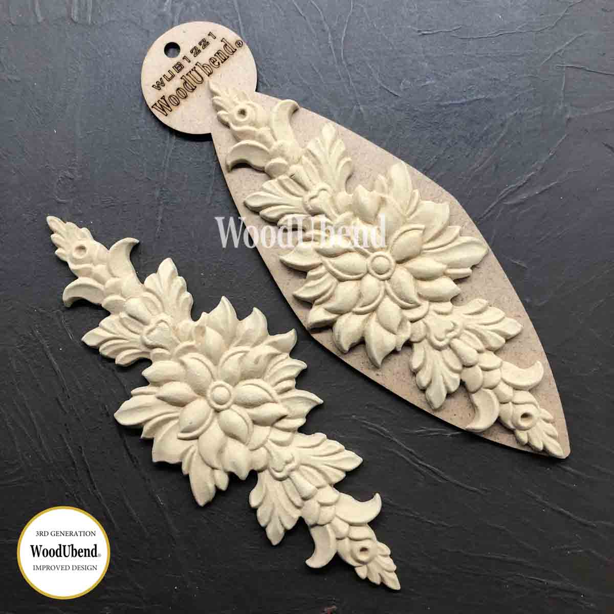 Flower Leaf Pediment #1221 (Set of 2)